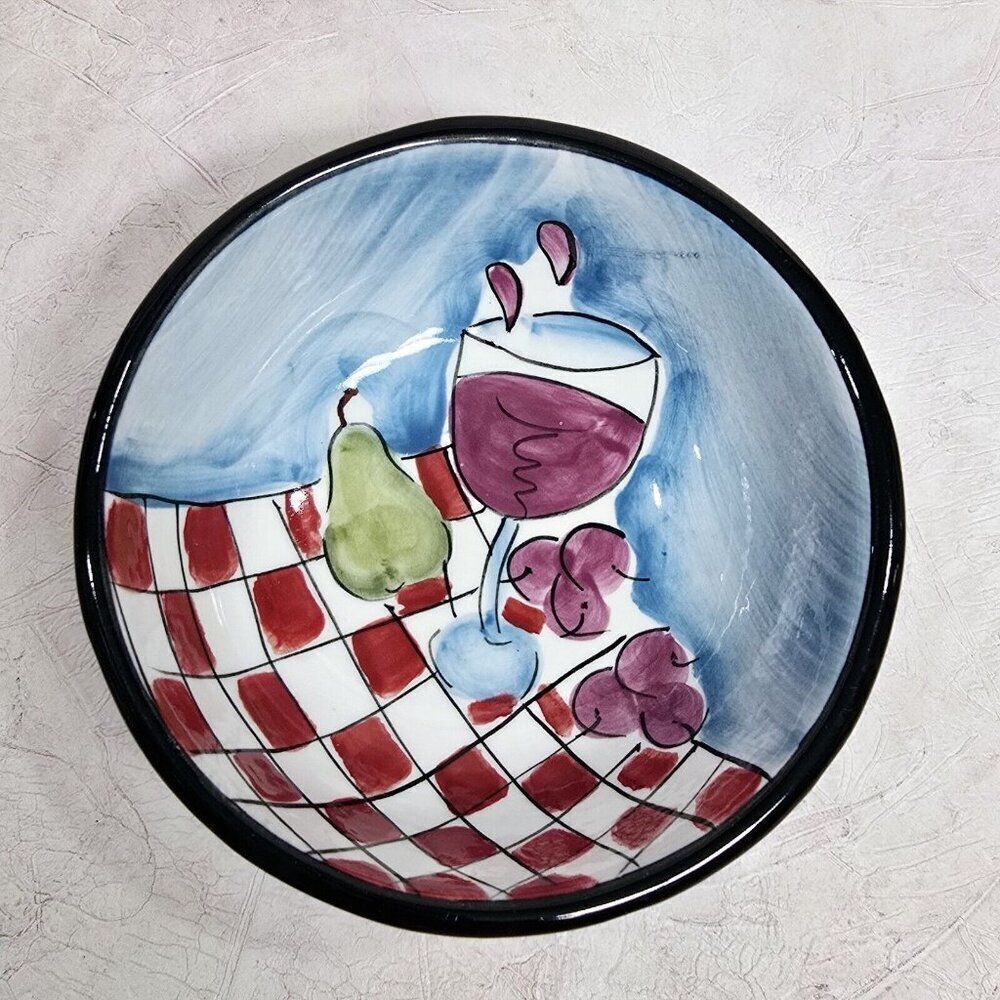 1 Hausenware 4.5" Small Bowl by Mary Jane Mitchell VTG  Wine Grapes